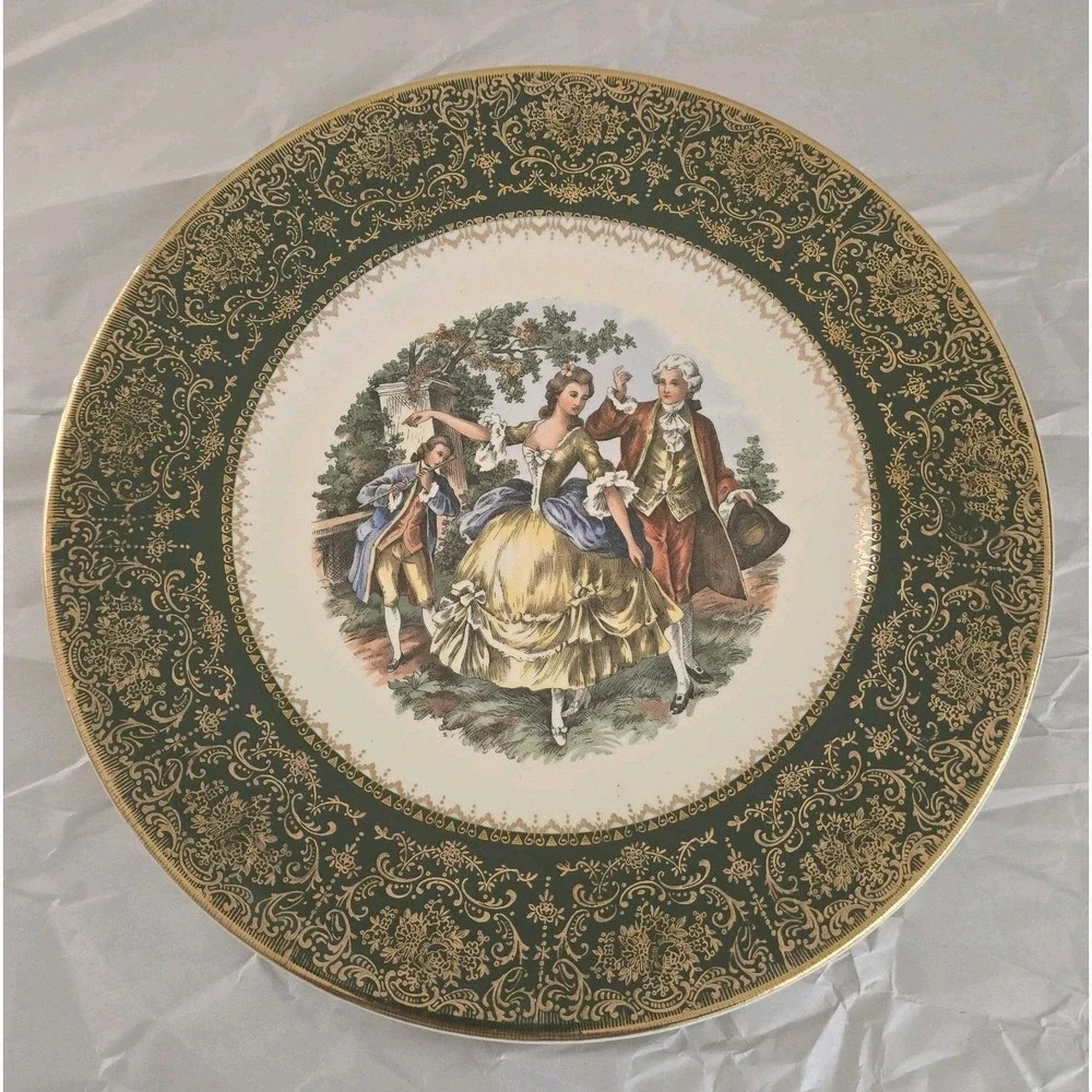 VINTAGE ROYAL CHINA INC. WARRANTED 23-K-GOLD COLONIAL 11 1/8